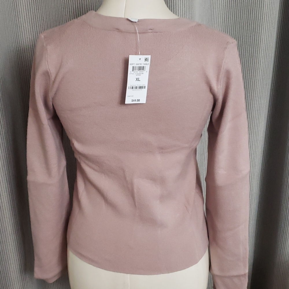 AND NOW THIS Cut Out Sphinx Ribbed Sweater - Picture 4 of 5